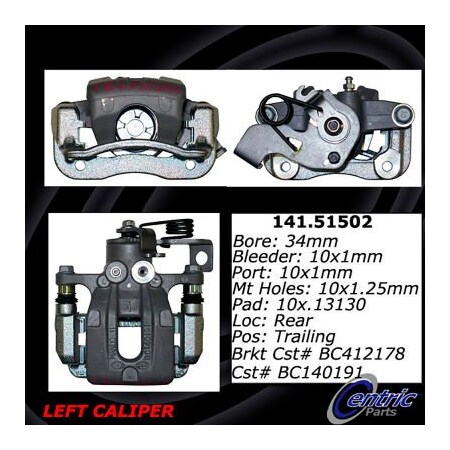 Centric Centric Semi-Loaded Brake Caliper, Centric Parts 141.51502 141.51502
